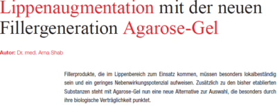 Publikation: Lippenaufspritzen mit Agarose Gel