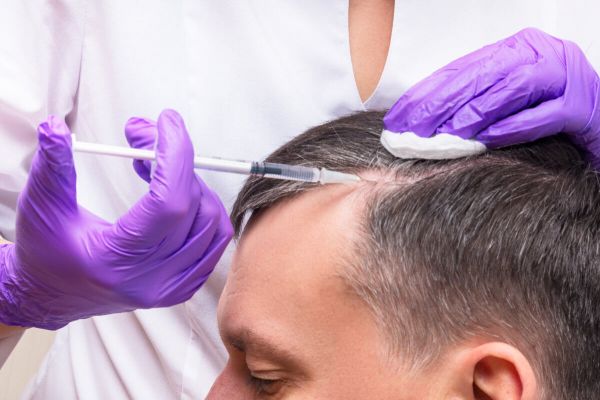 Mann bei PRP Behandlung gegen Haarausfall